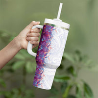 Hawaii Tropical Plant Poni Tumbler With Handle Vibrant Polynesian Pattern LT01 - Polynesian Pride