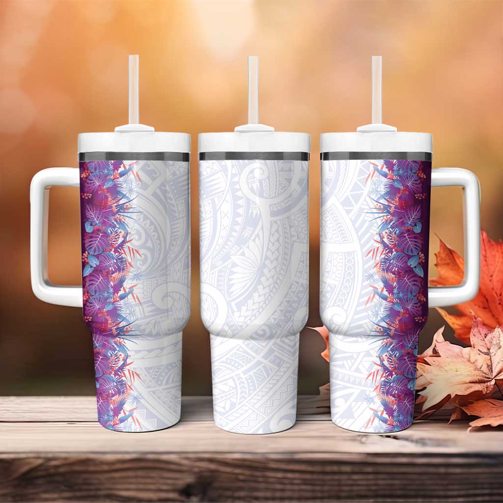 Hawaii Tropical Plant Poni Tumbler With Handle Vibrant Polynesian Pattern LT01 - Polynesian Pride