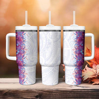 Hawaii Tropical Plant Poni Tumbler With Handle Vibrant Polynesian Pattern LT01 - Polynesian Pride