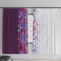 Hawaii Tropical Plant Poni Window Curtain Vibrant Polynesian Pattern