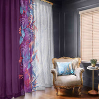 Hawaii Tropical Plant Poni Window Curtain Vibrant Polynesian Pattern