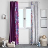 Hawaii Tropical Plant Poni Window Curtain Vibrant Polynesian Pattern