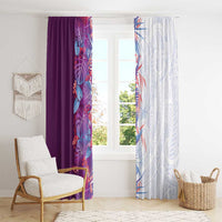 Hawaii Tropical Plant Poni Window Curtain Vibrant Polynesian Pattern
