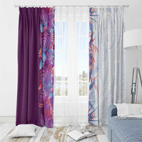 Hawaii Tropical Plant Poni Window Curtain Vibrant Polynesian Pattern