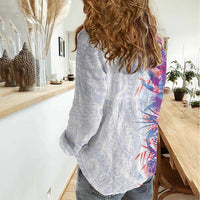 Hawaii Tropical Plant Poni Women Casual Shirt Vibrant Polynesian Pattern LT01 - Polynesian Pride