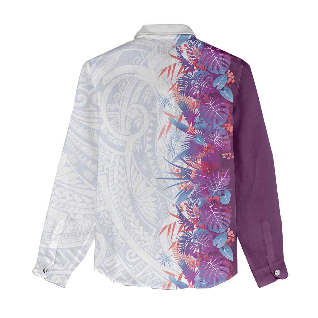 Hawaii Tropical Plant Poni Women Casual Shirt Vibrant Polynesian Pattern LT01 - Polynesian Pride