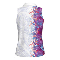 Hawaii Tropical Plant Poni Women Sleeveless Polo Shirt Vibrant Polynesian Pattern LT01 - Polynesian Pride