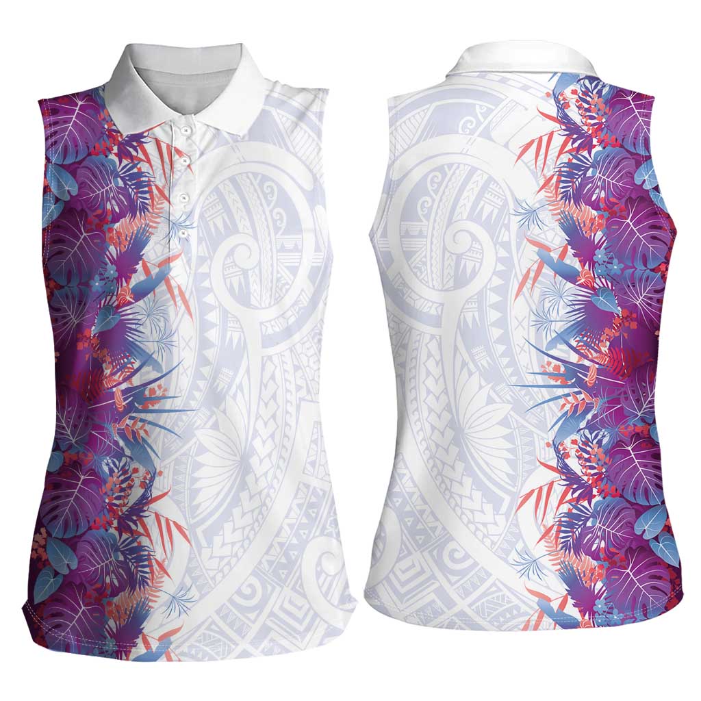 Hawaii Tropical Plant Poni Women Sleeveless Polo Shirt Vibrant Polynesian Pattern LT01 - Polynesian Pride