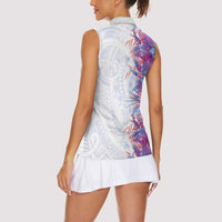 Hawaii Tropical Plant Poni Women Sleeveless Polo Shirt Vibrant Polynesian Pattern LT01 - Polynesian Pride