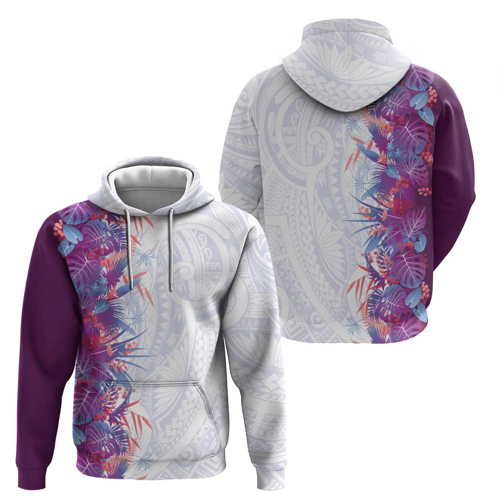 Hawaii Tropical Plant Poni Zip Hoodie Vibrant Polynesian Pattern LT01 - Polynesian Pride