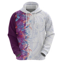 Hawaii Tropical Plant Poni Zip Hoodie Vibrant Polynesian Pattern LT01 - Polynesian Pride