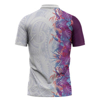 Hawaii Tropical Plant Poni Zipper Polo Shirt Vibrant Polynesian Pattern LT01 - Polynesian Pride