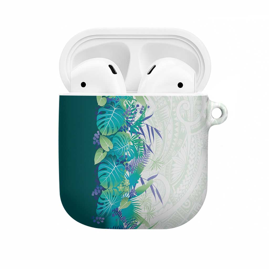 Hawaii Tropical Plant Teal AirPods Case Vibrant Polynesian Pattern LT01 Teal - Polynesian Pride