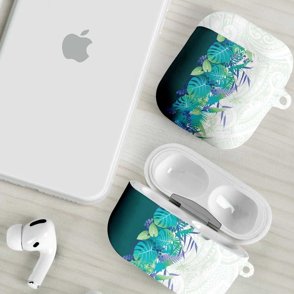 Hawaii Tropical Plant Teal AirPods Case Vibrant Polynesian Pattern LT01 - Polynesian Pride