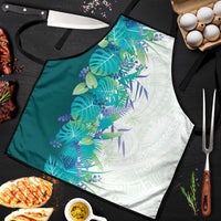 Hawaii Tropical Plant Teal Apron Vibrant Polynesian Pattern LT01 Teal - Polynesian Pride