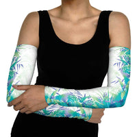 Hawaii Tropical Plant Teal Arm Sleeves Vibrant Polynesian Pattern LT01 - Polynesian Pride