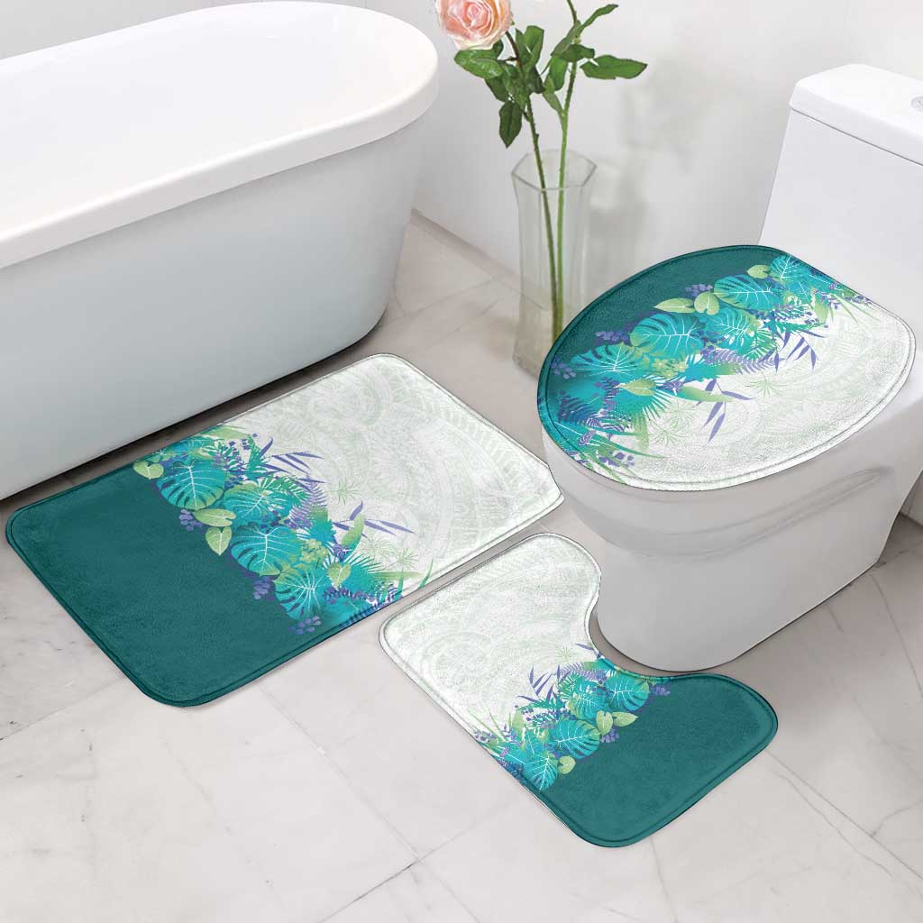 Hawaii Tropical Plant Teal Bathroom Set Vibrant Polynesian Pattern LT01 - Polynesian Pride
