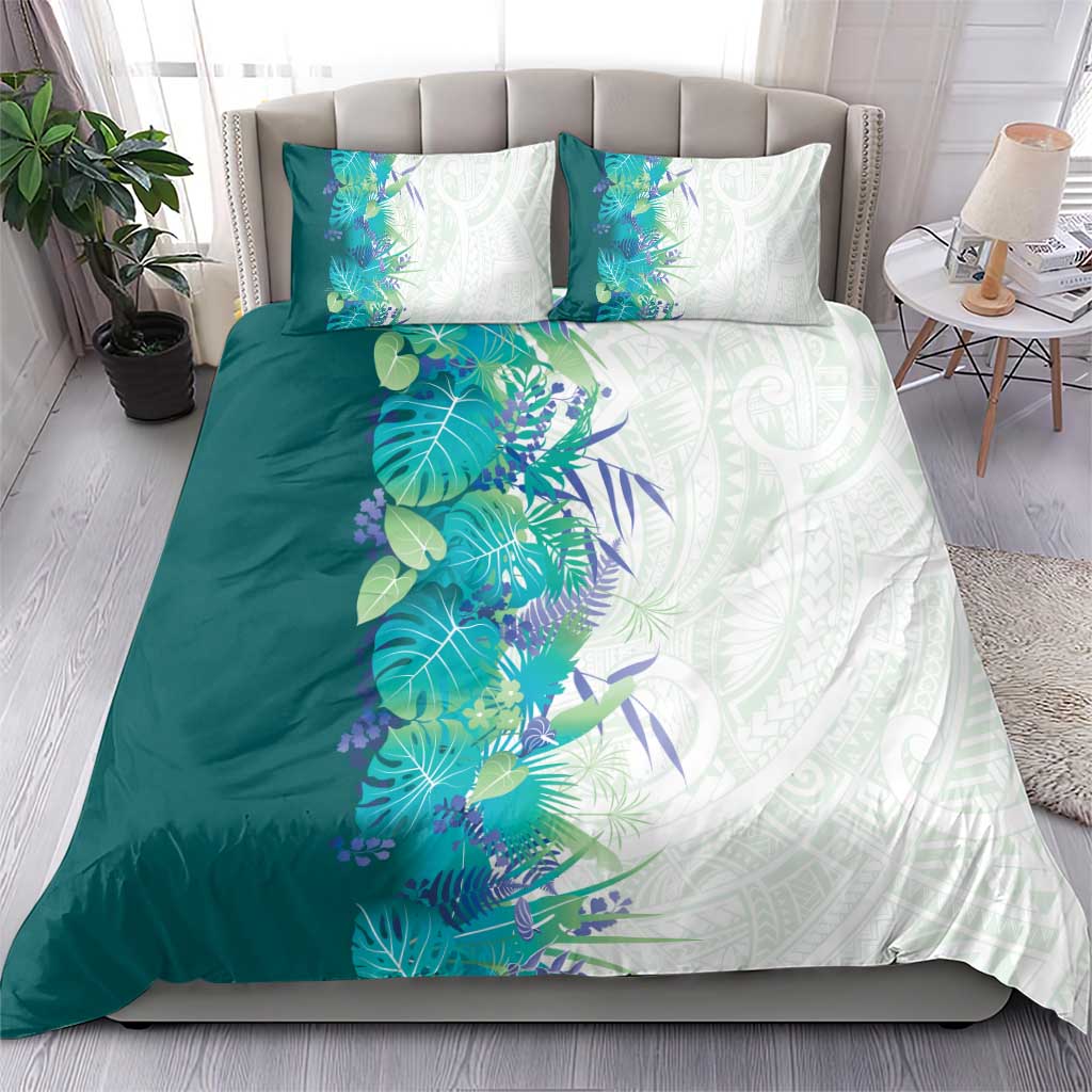 Hawaii Tropical Plant Teal Bedding Set Vibrant Polynesian Pattern LT01 - Polynesian Pride