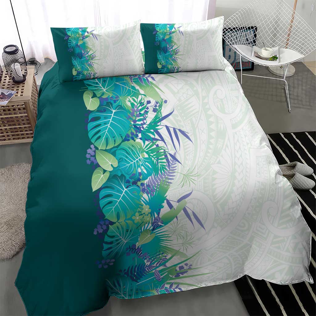 Hawaii Tropical Plant Teal Bedding Set Vibrant Polynesian Pattern LT01 - Polynesian Pride