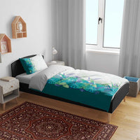 Hawaii Tropical Plant Teal Bedding Set Vibrant Polynesian Pattern LT01 - Polynesian Pride