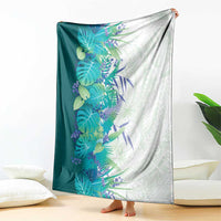Hawaii Tropical Plant Teal Blanket Vibrant Polynesian Pattern LT01 - Polynesian Pride