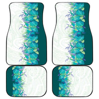 Hawaii Tropical Plant Teal Car Mats Vibrant Polynesian Pattern LT01 - Polynesian Pride