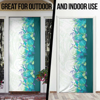 Hawaii Tropical Plant Teal Door Cover Vibrant Polynesian Pattern LT01 - Polynesian Pride