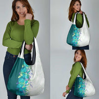 Hawaii Tropical Plant Teal Grocery Bag Vibrant Polynesian Pattern LT01 - Polynesian Pride