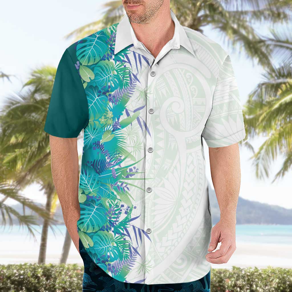 Hawaii Tropical Plant Teal Hawaiian Shirt Vibrant Polynesian Pattern LT01 - Polynesian Pride