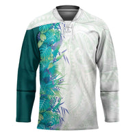 Hawaii Tropical Plant Teal Hockey Jersey Vibrant Polynesian Pattern LT01 Unisex Teal - Polynesian Pride