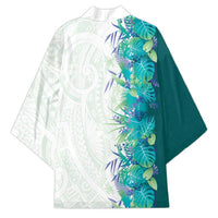 Hawaii Tropical Plant Teal Kimono Vibrant Polynesian Pattern LT01 - Polynesian Pride
