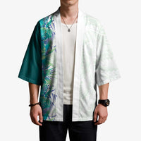 Hawaii Tropical Plant Teal Kimono Vibrant Polynesian Pattern LT01 - Polynesian Pride