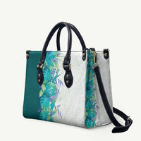 Hawaii Tropical Plant Teal Leather Bag Vibrant Polynesian Pattern LT01 Teal - Polynesian Pride