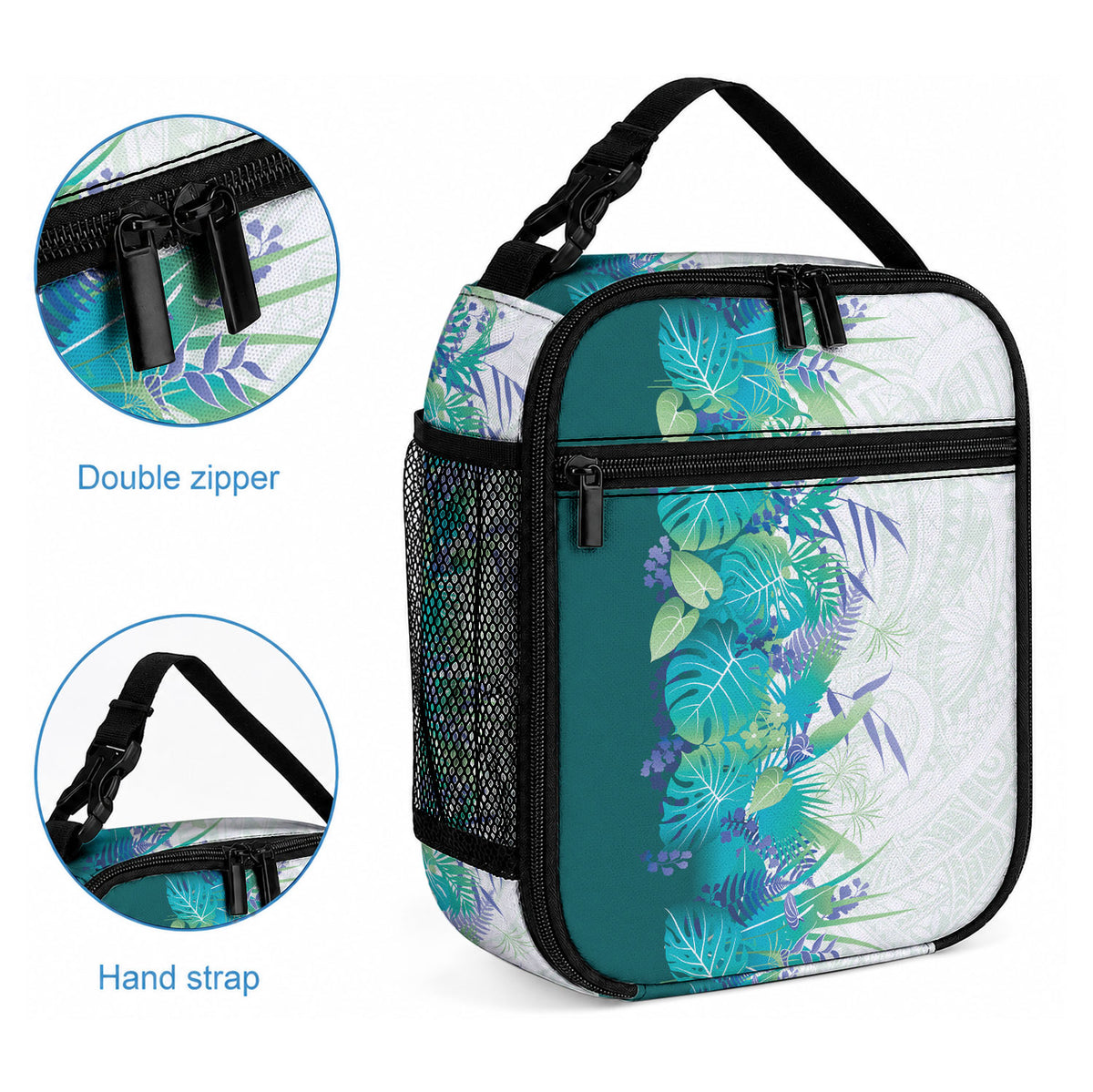 Hawaii Tropical Plant Teal Lunch Bag Vibrant Polynesian Pattern LT01 - Polynesian Pride