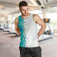 Hawaii Tropical Plant Teal Men Tank Top Vibrant Polynesian Pattern LT01 Teal - Polynesian Pride