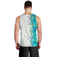 Hawaii Tropical Plant Teal Men Tank Top Vibrant Polynesian Pattern LT01 - Polynesian Pride