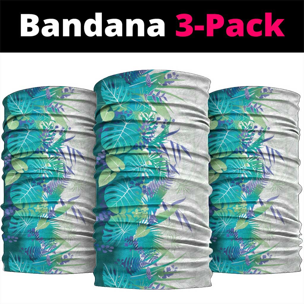 Hawaii Tropical Plant Teal Neck Gaiter Vibrant Polynesian Pattern LT01 package One Size: 25*50cm Teal - Polynesian Pride
