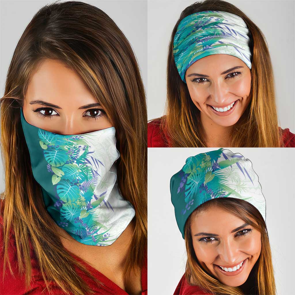 Hawaii Tropical Plant Teal Neck Gaiter Vibrant Polynesian Pattern LT01 - Polynesian Pride