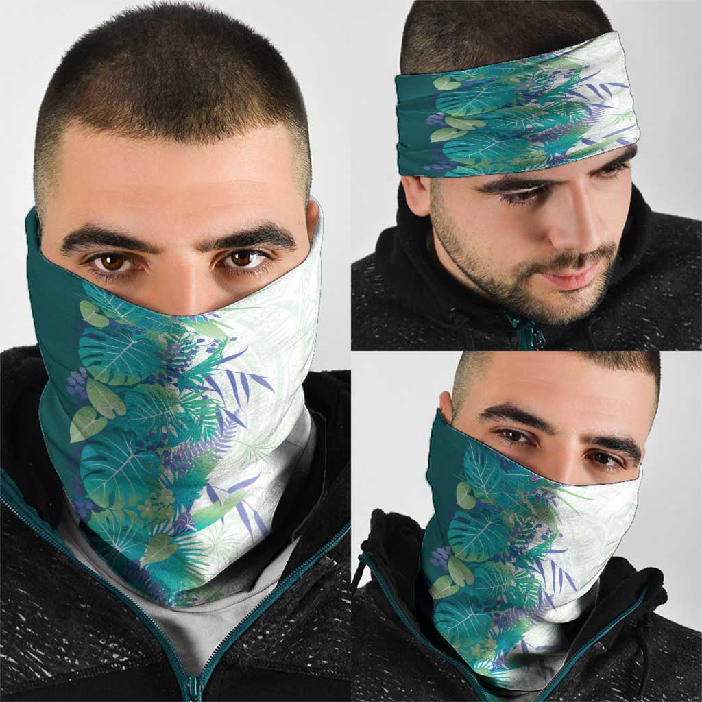 Hawaii Tropical Plant Teal Neck Gaiter Vibrant Polynesian Pattern LT01 - Polynesian Pride
