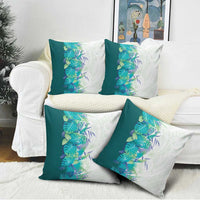 Hawaii Tropical Plant Teal Pillow Cover Vibrant Polynesian Pattern LT01 - Polynesian Pride