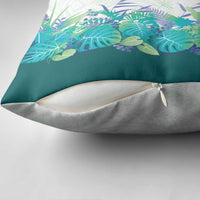 Hawaii Tropical Plant Teal Pillow Cover Vibrant Polynesian Pattern LT01 - Polynesian Pride