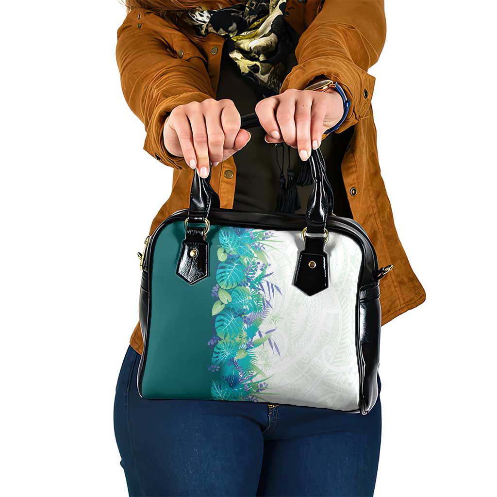 Hawaii Tropical Plant Teal Shoulder Handbag Vibrant Polynesian Pattern LT01 One Size Teal - Polynesian Pride