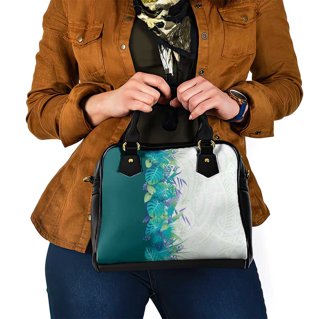 Hawaii Tropical Plant Teal Shoulder Handbag Vibrant Polynesian Pattern LT01 - Polynesian Pride