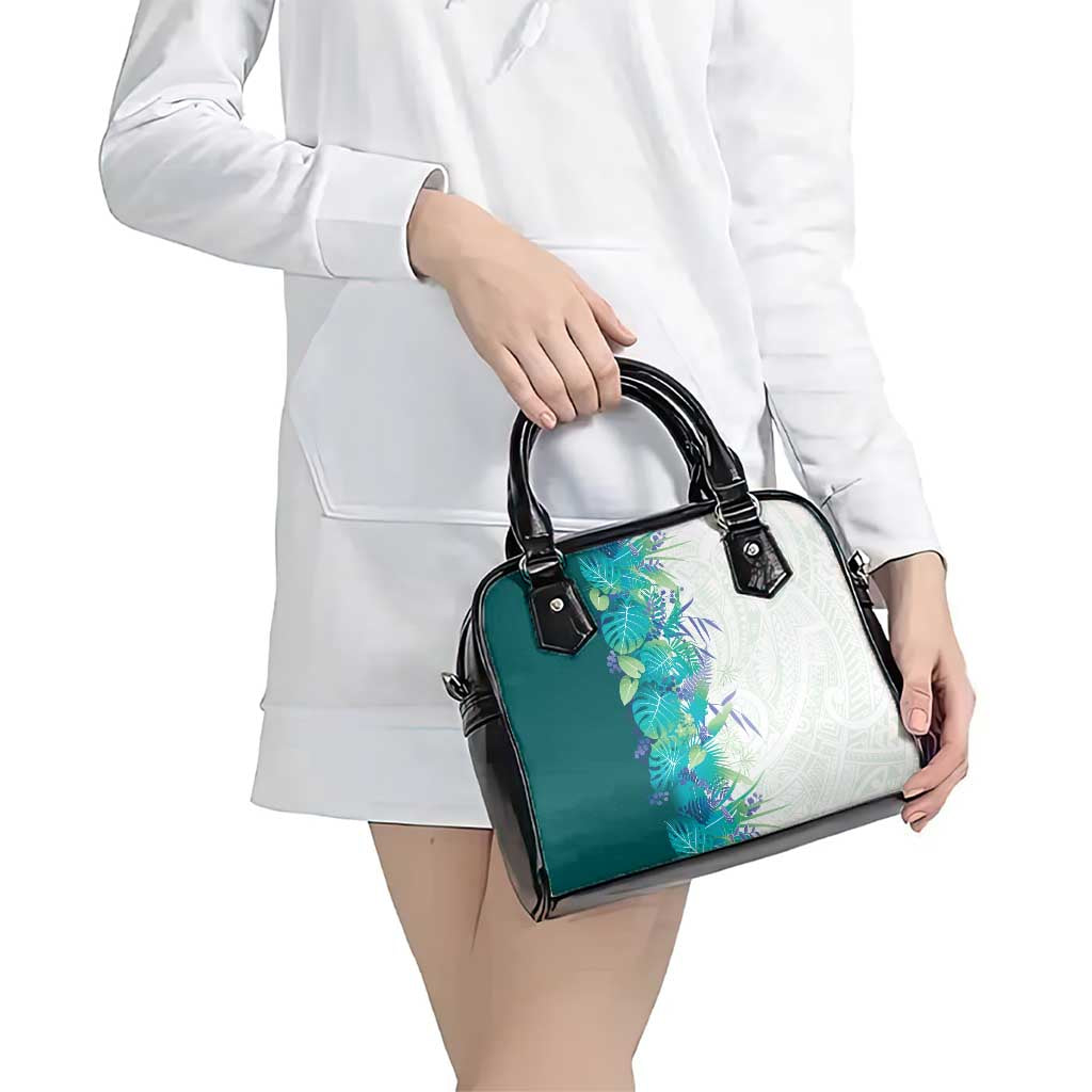 Hawaii Tropical Plant Teal Shoulder Handbag Vibrant Polynesian Pattern LT01 - Polynesian Pride
