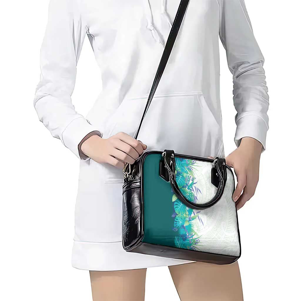 Hawaii Tropical Plant Teal Shoulder Handbag Vibrant Polynesian Pattern LT01 - Polynesian Pride