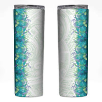 Hawaii Tropical Plant Teal Skinny Tumbler Vibrant Polynesian Pattern LT01 Teal - Polynesian Pride