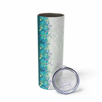 Hawaii Tropical Plant Teal Skinny Tumbler Vibrant Polynesian Pattern LT01 - Polynesian Pride