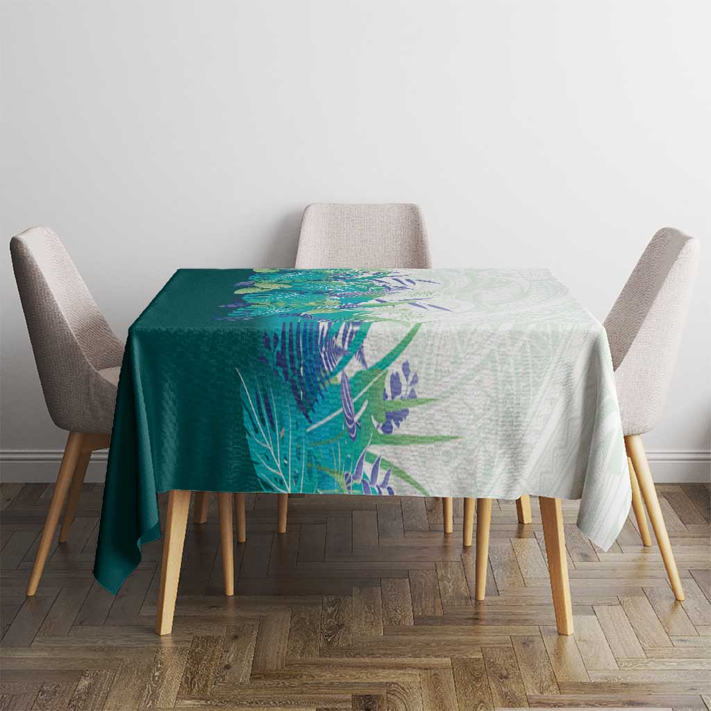 Hawaii Tropical Plant Teal Tablecloth Vibrant Polynesian Pattern LT01 - Polynesian Pride