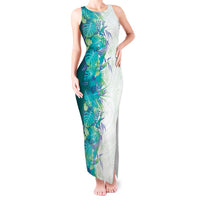 Hawaii Tropical Plant Teal Tank Maxi Dress Vibrant Polynesian Pattern LT01 Women Teal - Polynesian Pride