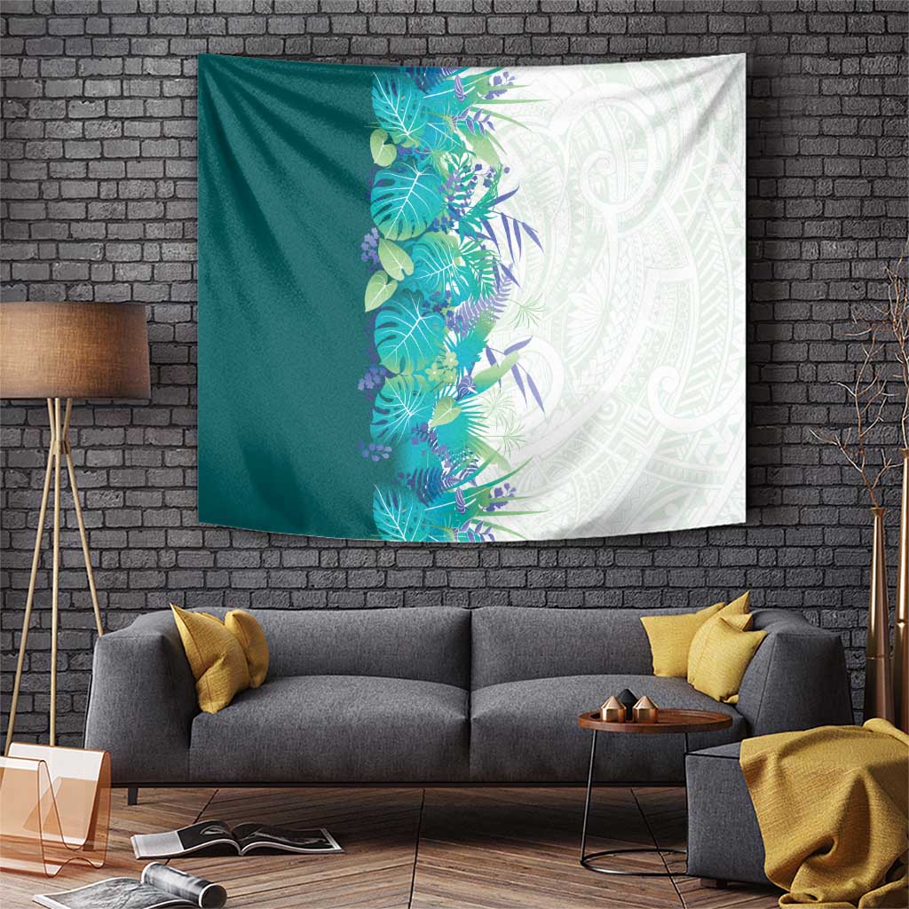 Hawaii Tropical Plant Teal Tapestry Vibrant Polynesian Pattern LT01 Teal - Polynesian Pride
